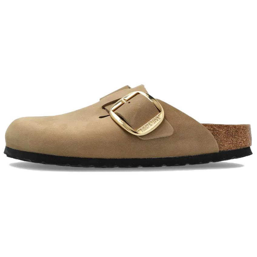 Бостонские замшевые мюли с большой пряжкой, женские Birkenstock, Brown