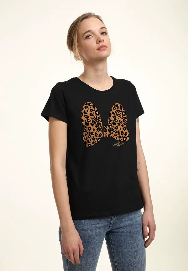 

Классическая футболка с бантом и анималистическим принтом микки мауса. Disney, Black, Черный, Классическая футболка с бантом и анималистическим принтом микки мауса. Disney, Black