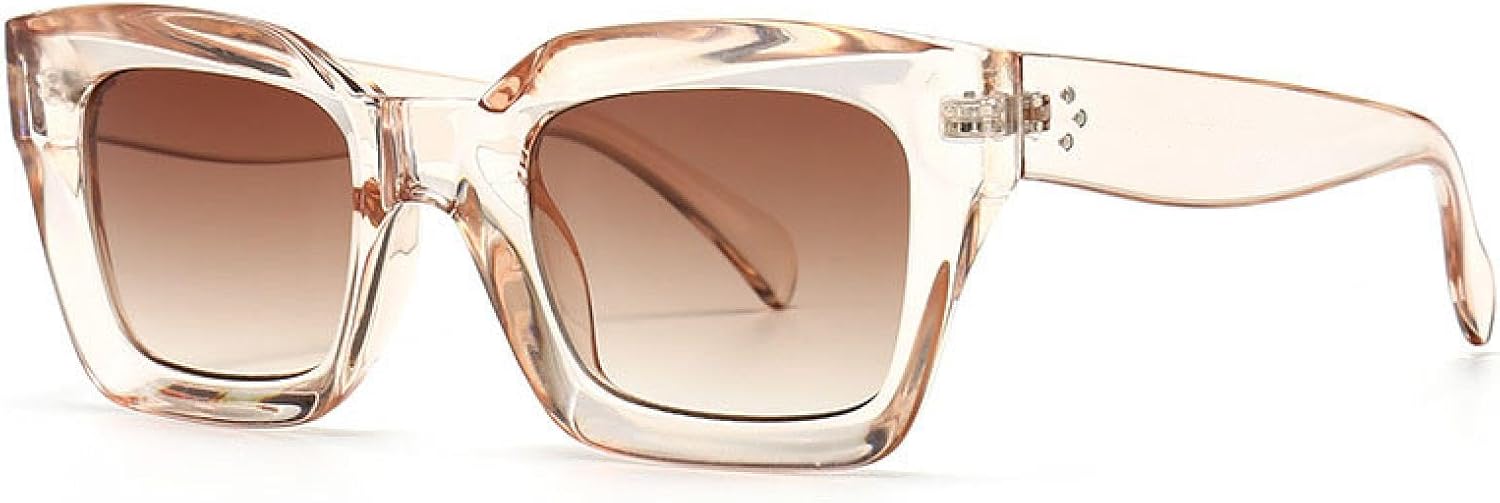 

Модные солнцезащитные очки «кошачий глаз» для женщин, ретро-квадратные, сине-фиолетовые, женские, для ногтей, солнцезащитные очки UV400 для мужчин WNCKSQ, Champagne Tea