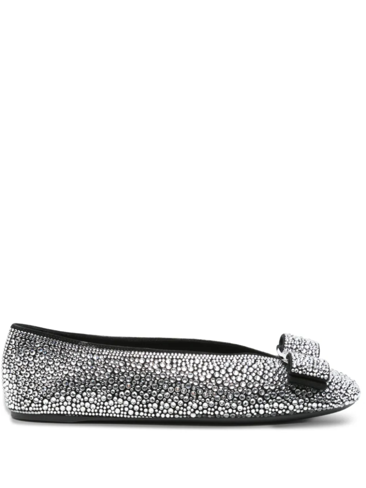 Балетки, украшенные кристаллами Ferragamo, черный