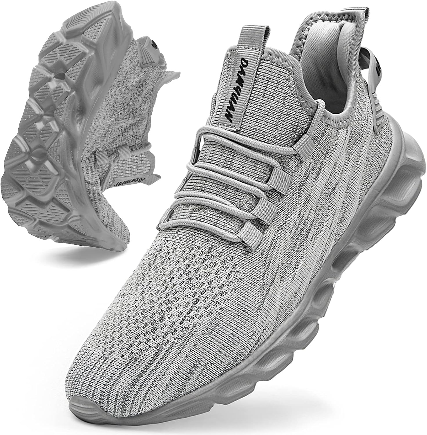 

Кроссовки QIJGS для мужчин, для спортзала и тенниса, с сетчатым верхом, легкие спортивные модные повседневные кроссовки для тренировок, серый