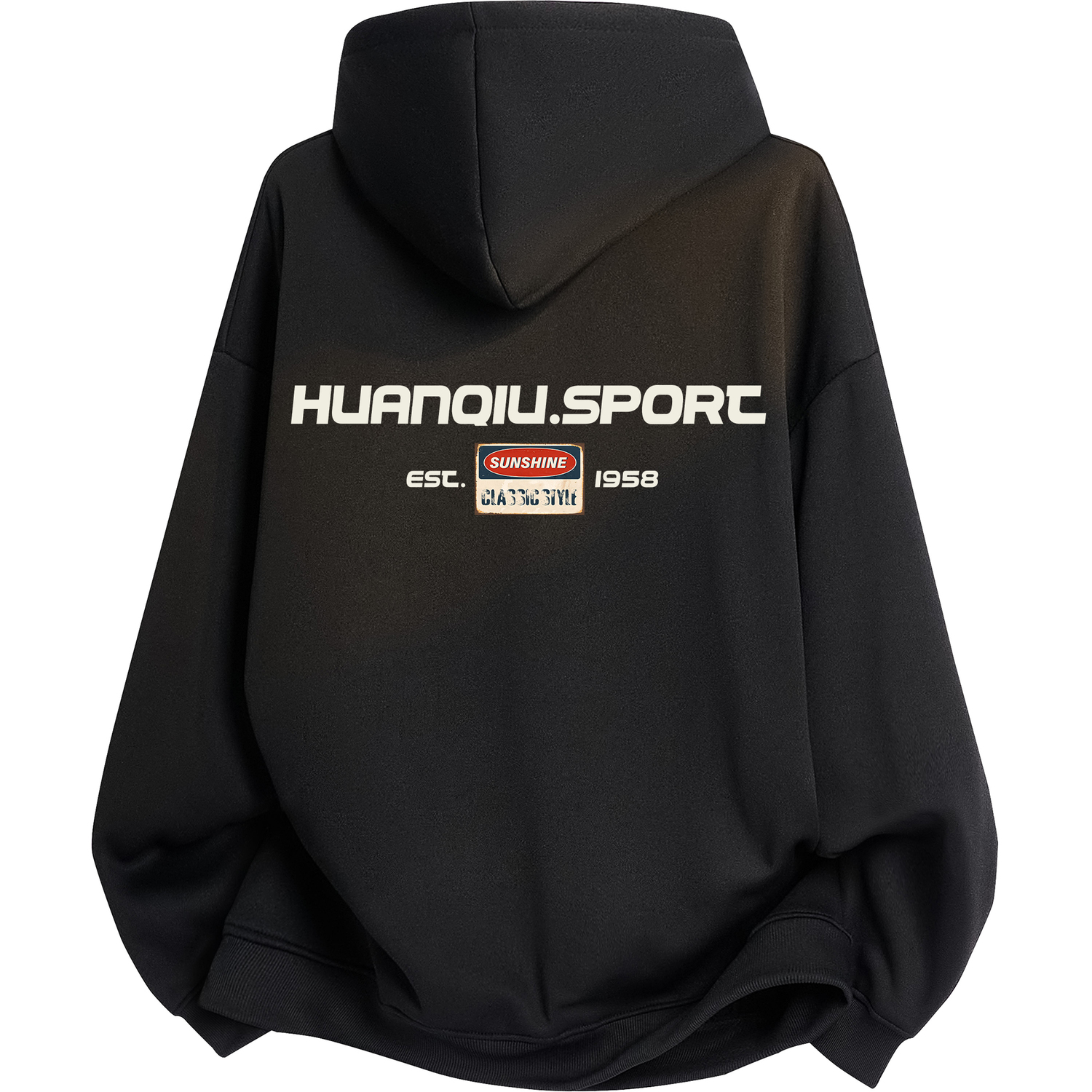 

Толстовка Unisex Hooded Thickened Heavyweight HUANQIU, черный-drawstring (fleece-lined)