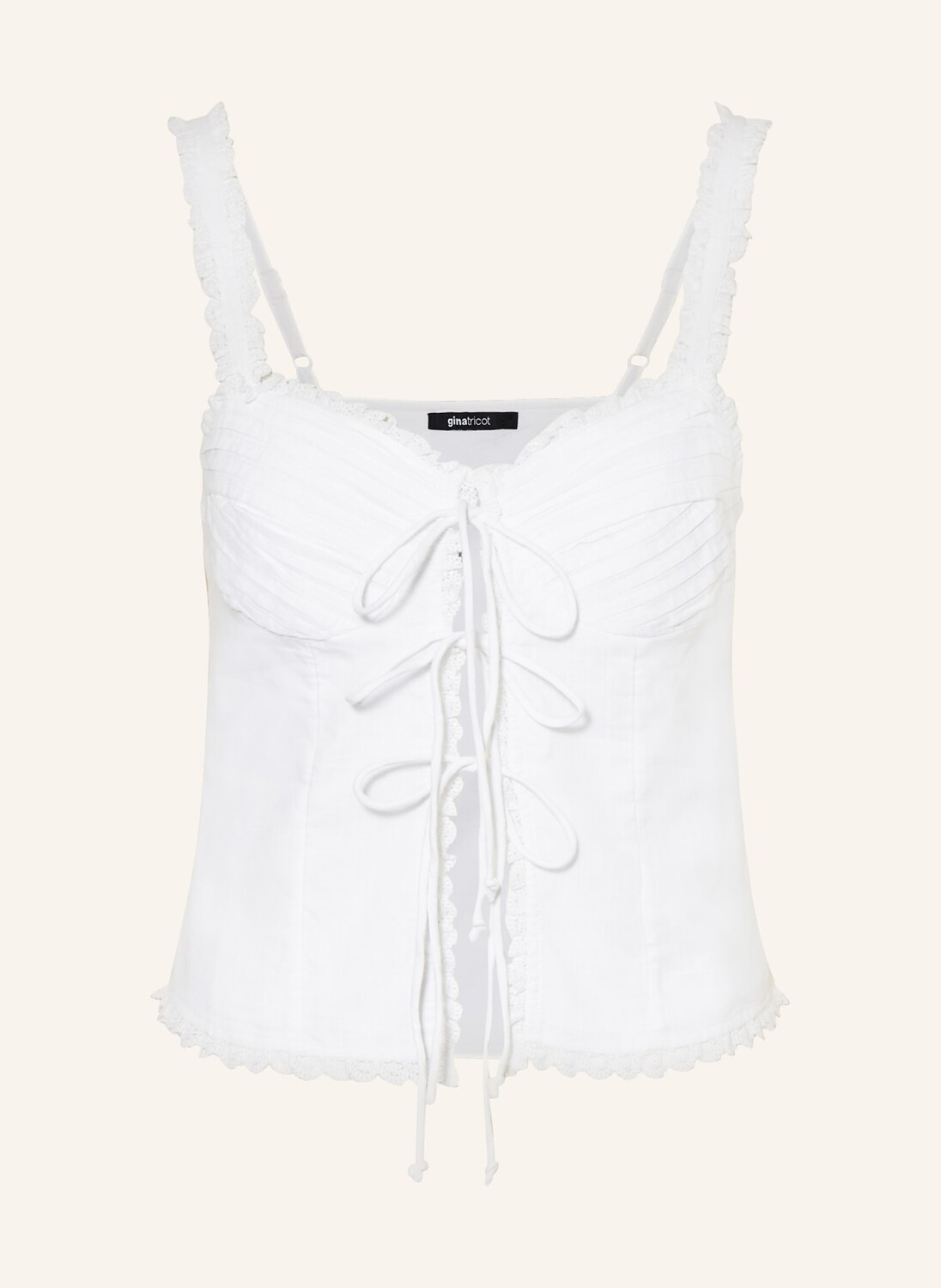 

Топ с кружевом Gina Tricot, белый