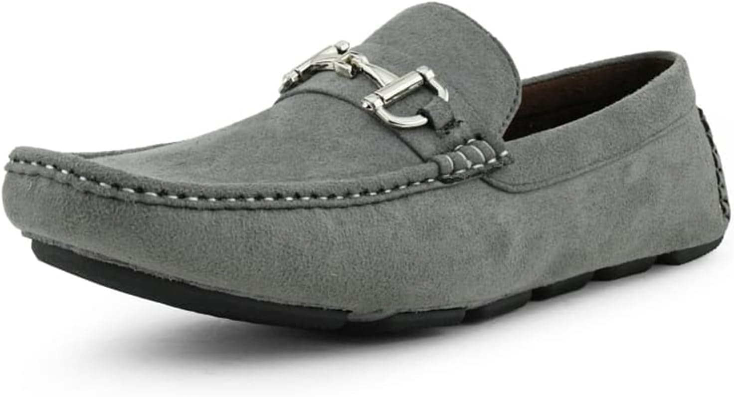 

Мужские повседневные слипоны Amali Walken, мокасины для вождения с серебряной пряжкой, доступны из мягкого микрофибры и искусственной кожи