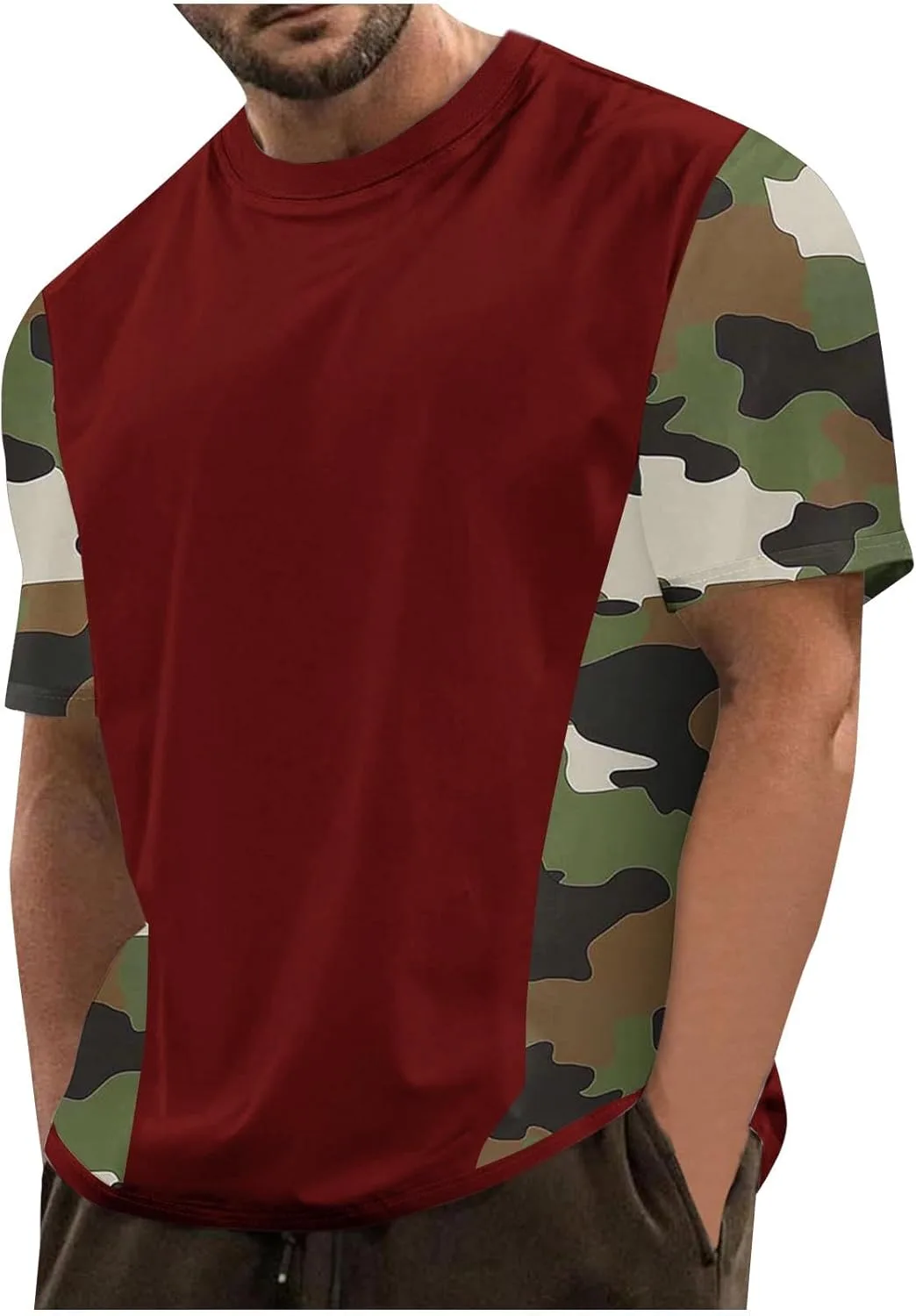 

Мужская футболка Casual Camouflage с коротким рукавом, летняя, Plus Size, свободного кроя