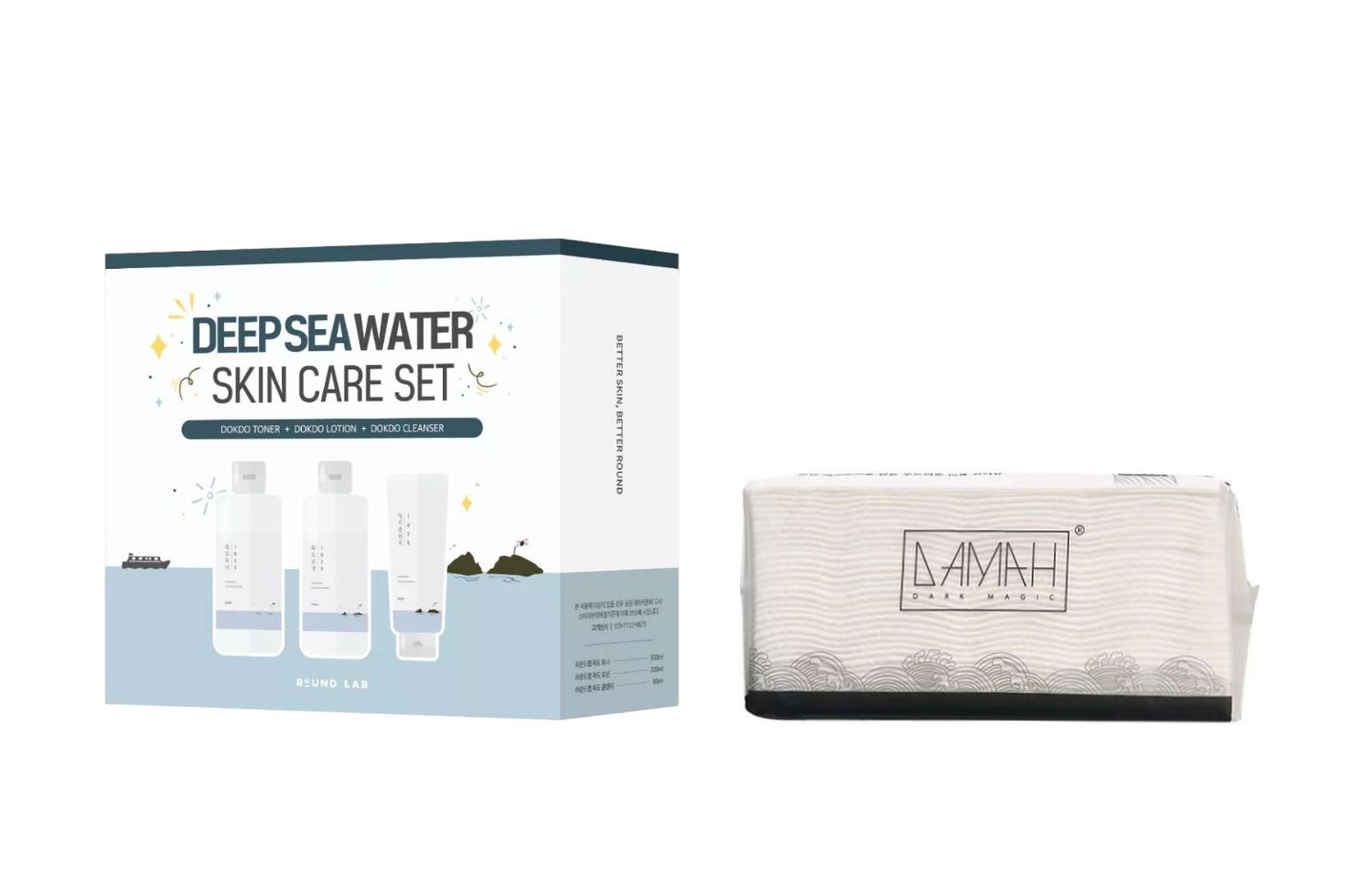 

ROUND LAB Dokdo Water, Emulsion и Cleanser Set Black Magic Полотенце для умывания