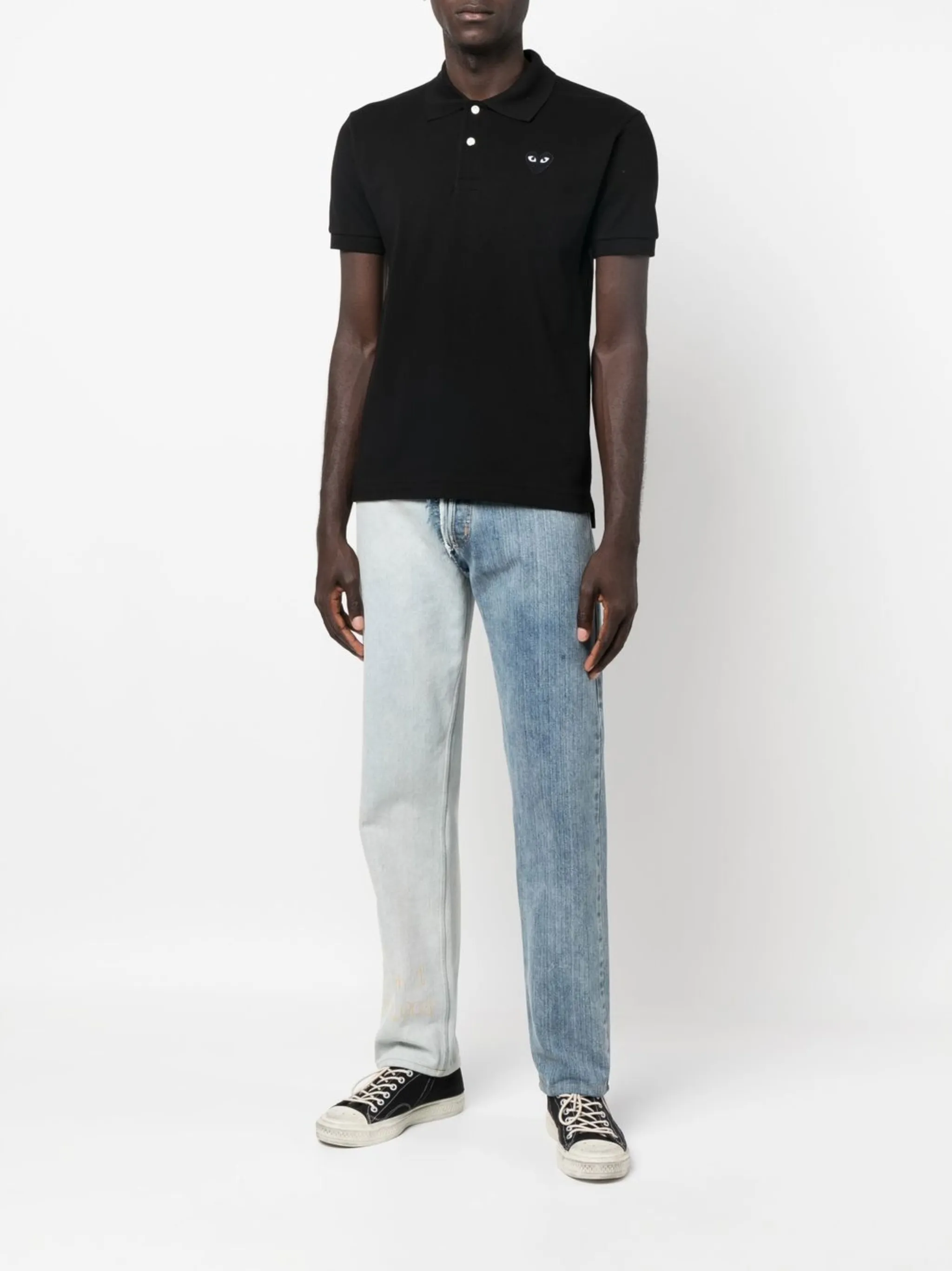 Футболка-поло с вышитым логотипом Comme Des Garçons Play, черный — фото 2