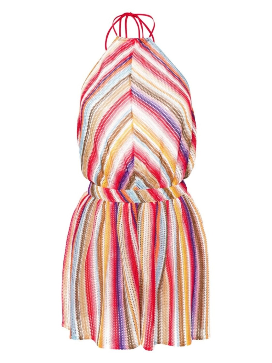 

Missoni полосатый ромпер в технике кроше, красный