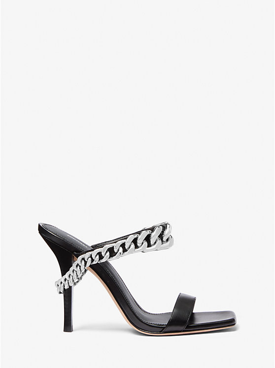 Босоножки из кожи с декором Bianca Michael Kors, черный — фото 2