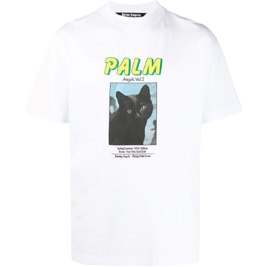 

Футболка Black Cat PALM ANGELS, белая