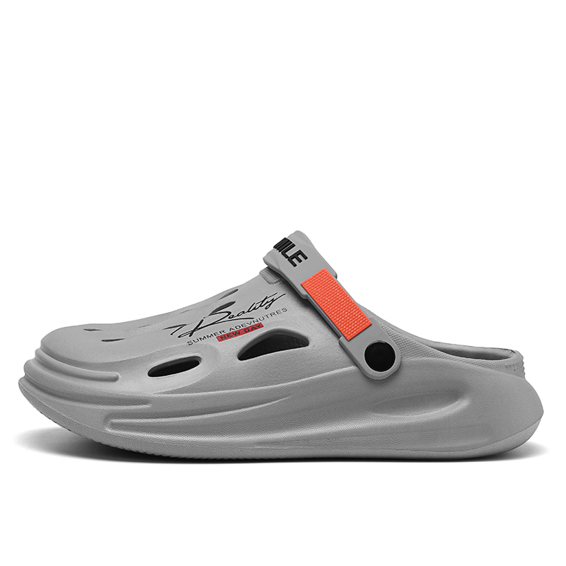 

LONGDUIZHANG Клоги мужские WY7710 серые с закрытым носком и вырезом, цвет WY7710 Gray[Closed Toe Cut-Out]