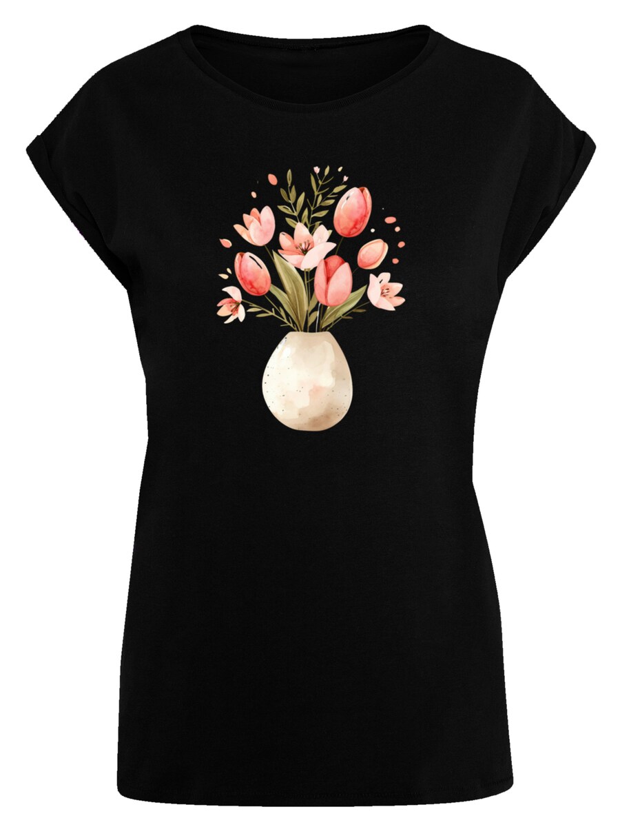 

Рубашка F4NT4STIC Rosa Frühlingsblumenstrauß In Vase, черный