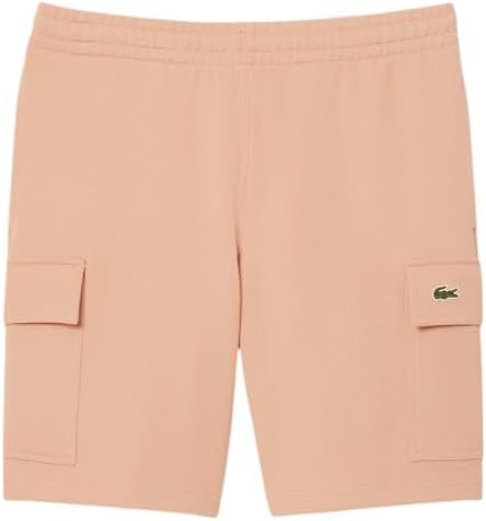 Lacoste мужские неворсовые флисовые карго-шорты, latte, large — фото 4