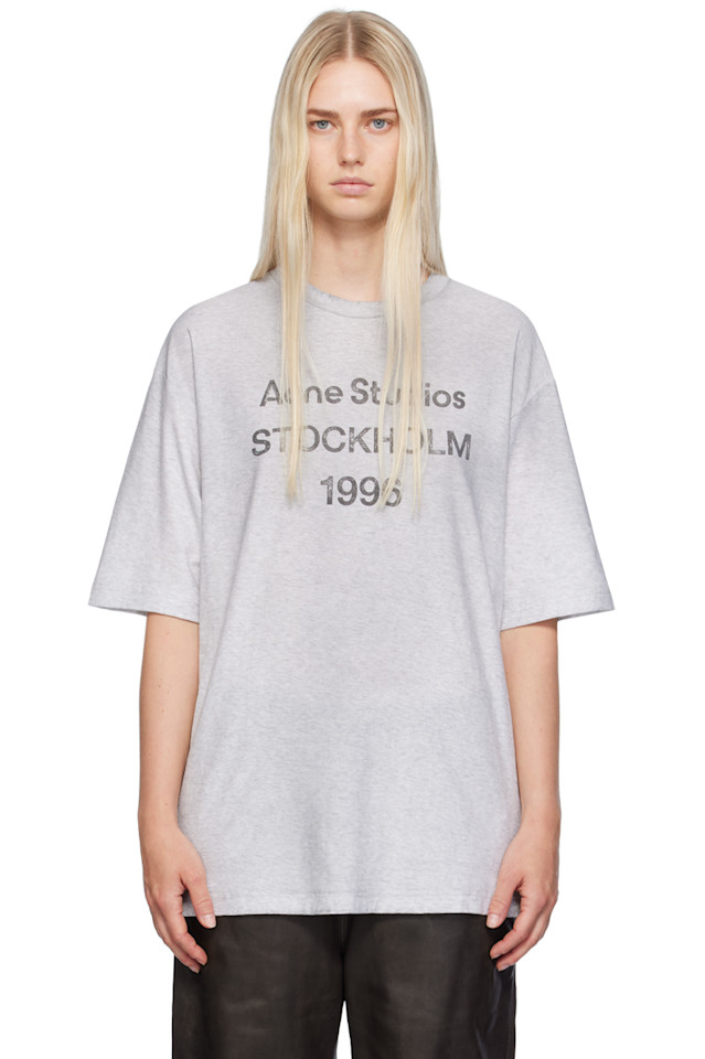 

Футболка с принтом Acne Studios, серый