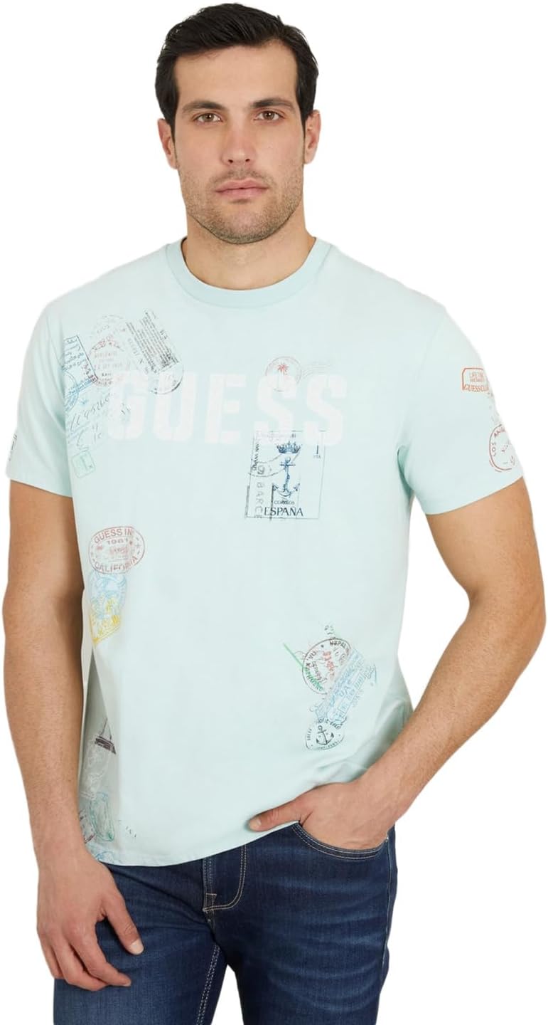 

Футболка Guess SS BSC WORLD STAMPS