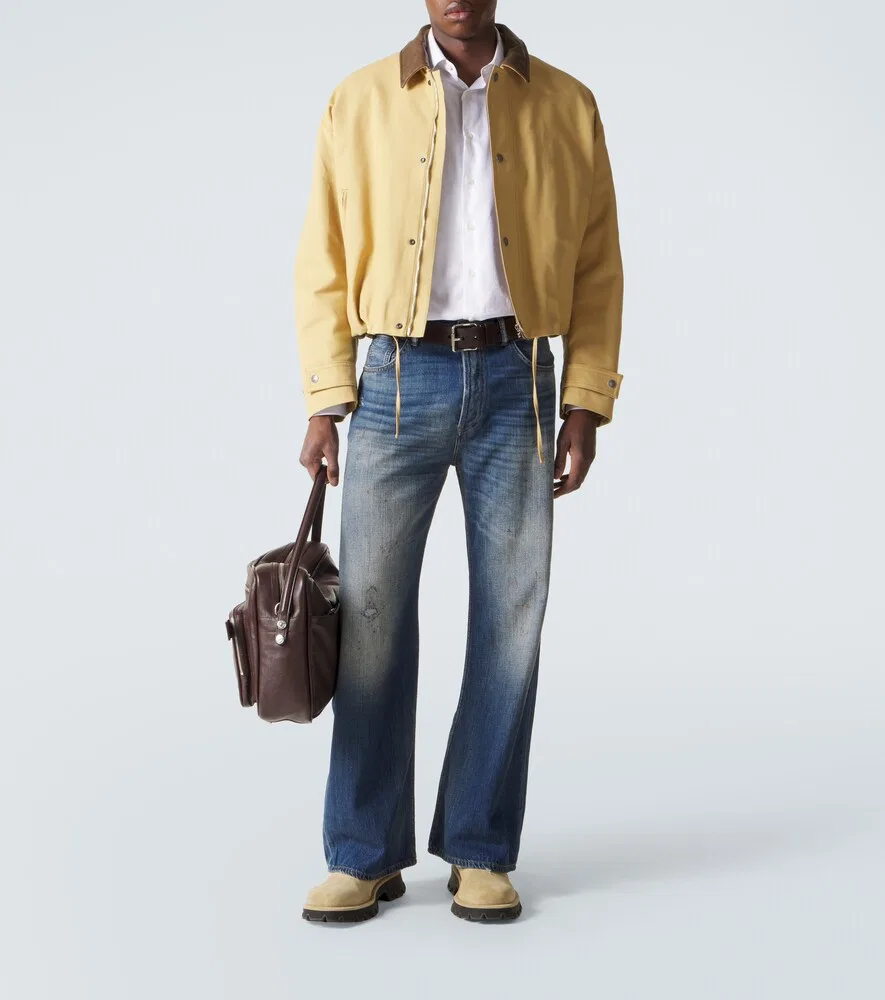 Рваные джинсы с широкими штанинами 2021 года Acne Studios, синий — фото 2
