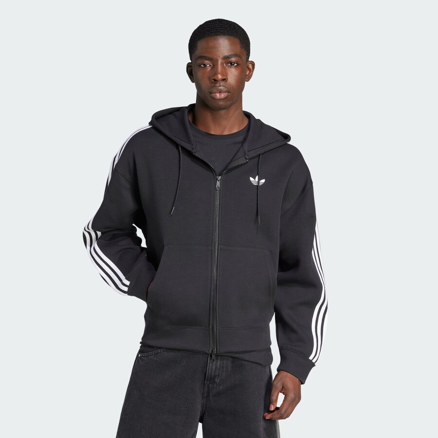 Толстовка с капюшоном на молнии ADIDAS ORIGINALS Adicolor Spacer, черный — фото 2