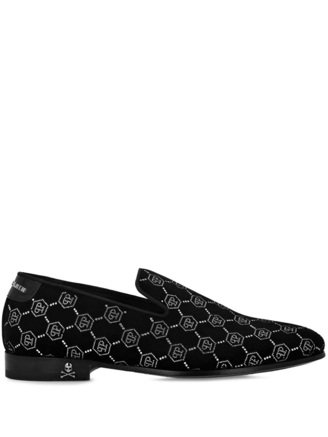 

Philipp Plein бархатные лоферы с монограммой, черный