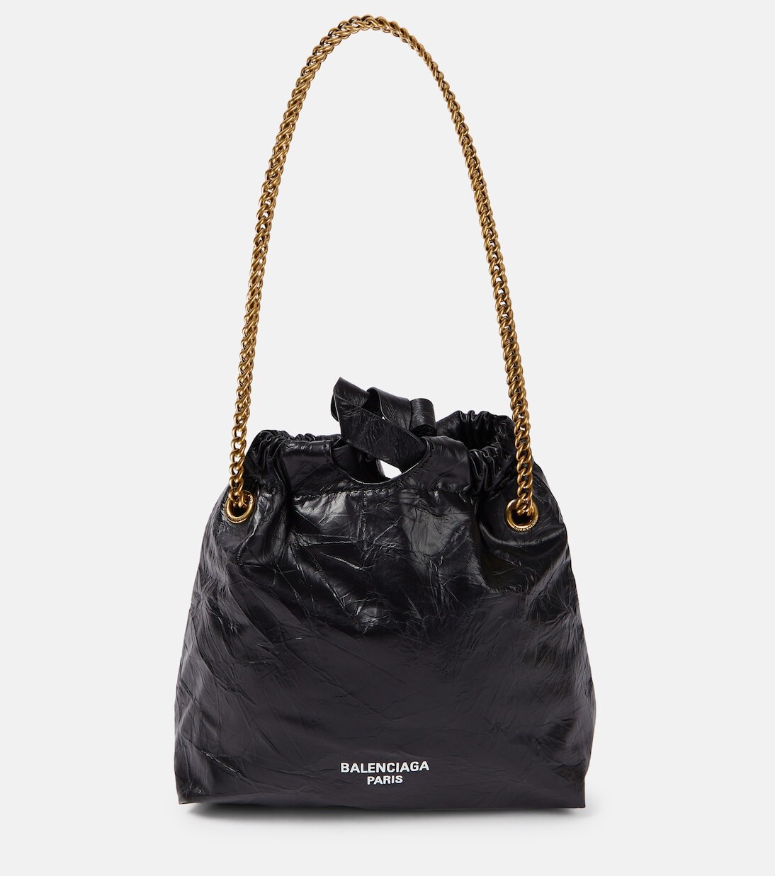 

Кожаная сумка-тоут crush mini Balenciaga, черный