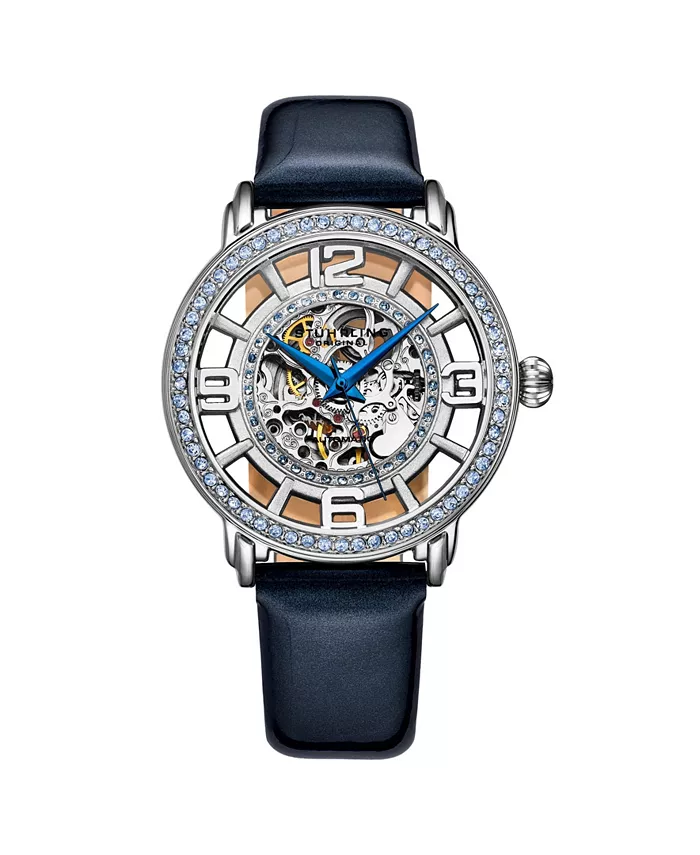 

Женские синие кожаные часы на ремешке 38 мм Stuhrling, синий