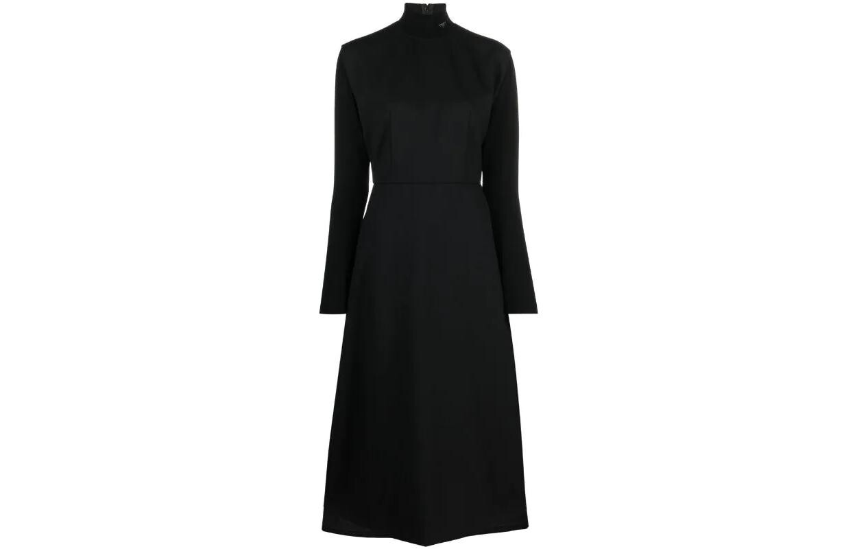 

Платье с длинными рукавами женское черное Prada