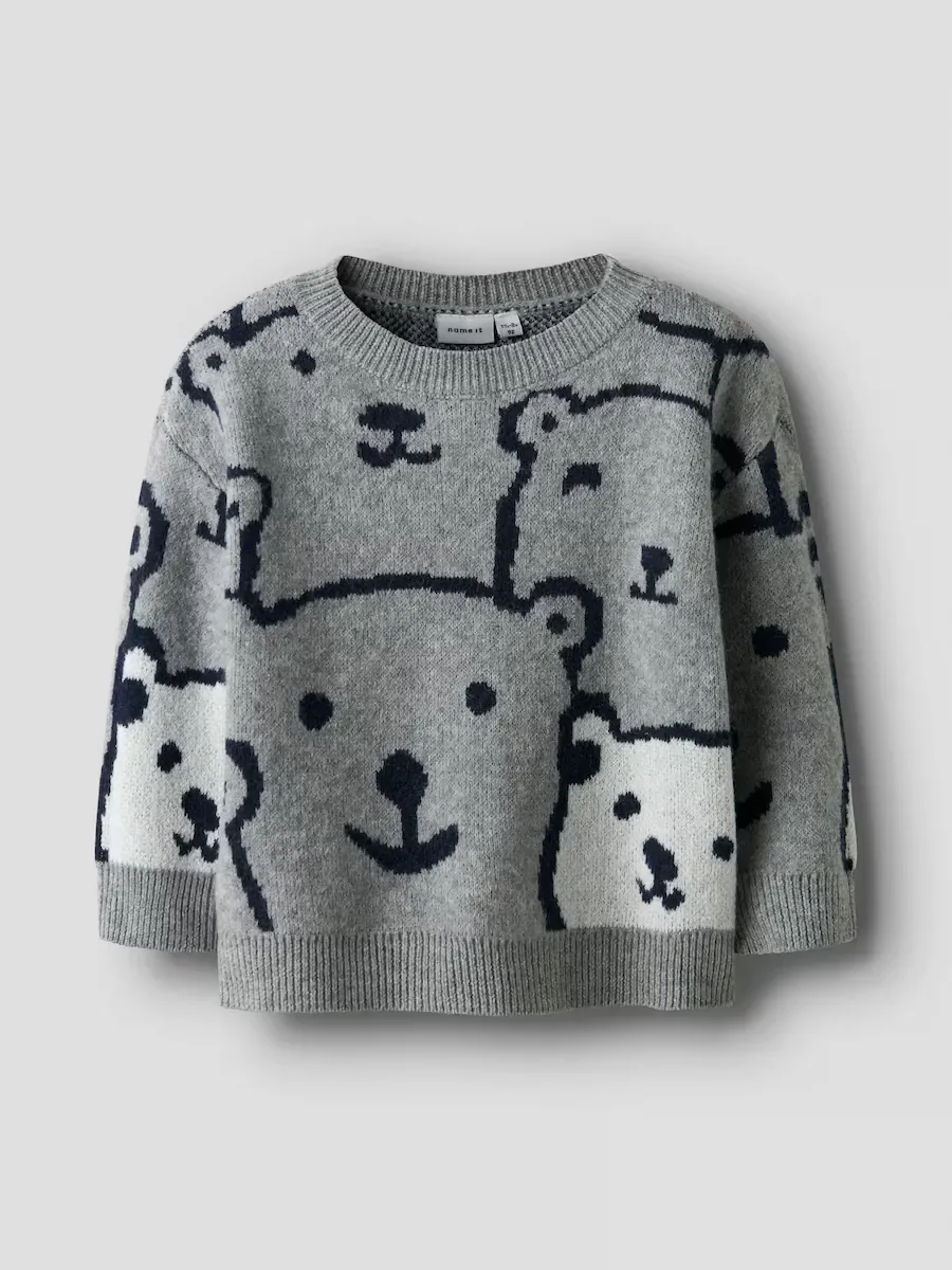 Детский узор с медвежатами Name it, серый