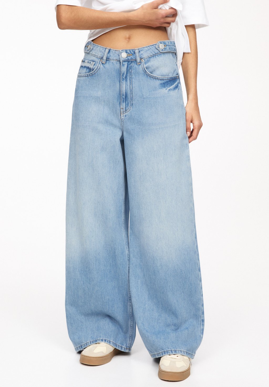 

Мешковатые джинсы TAB DETAIL PULL&BEAR, цвет Blue Denim