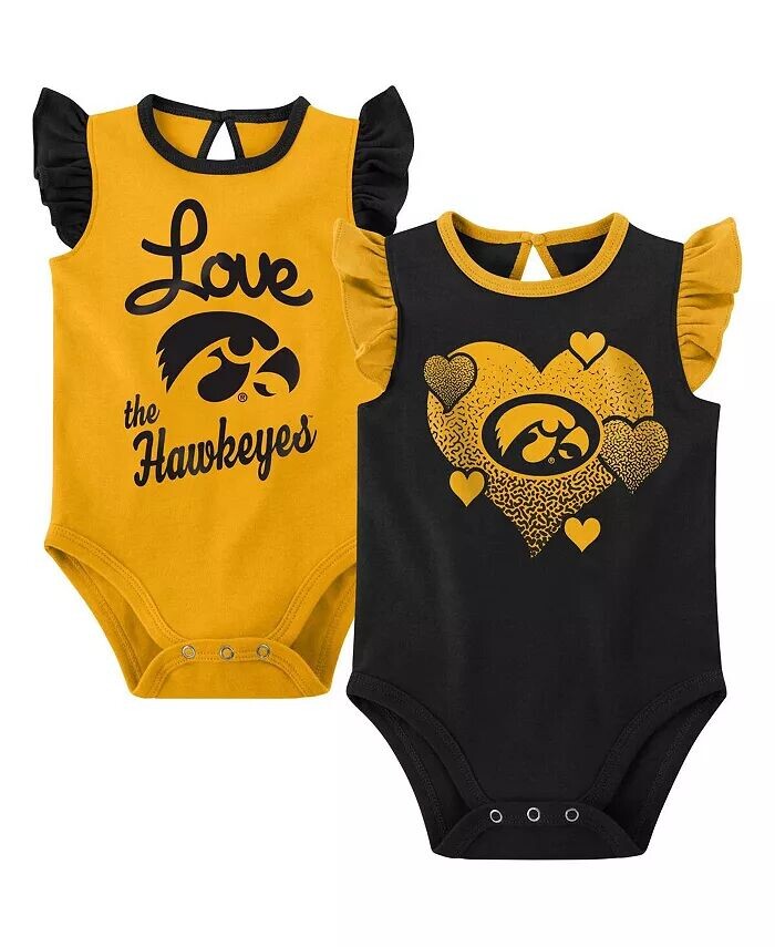 

Комплект из 2 боди для девочек, черный, золотой, Iowa Hawkeyes Spread the Love Outerstuff
