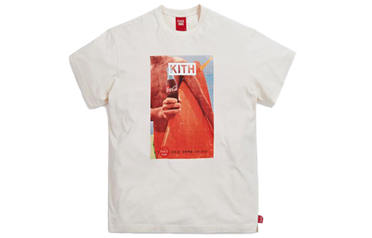 

Винтажная футболка с изображением доски для серфинга X Coca Cola KITH, белый