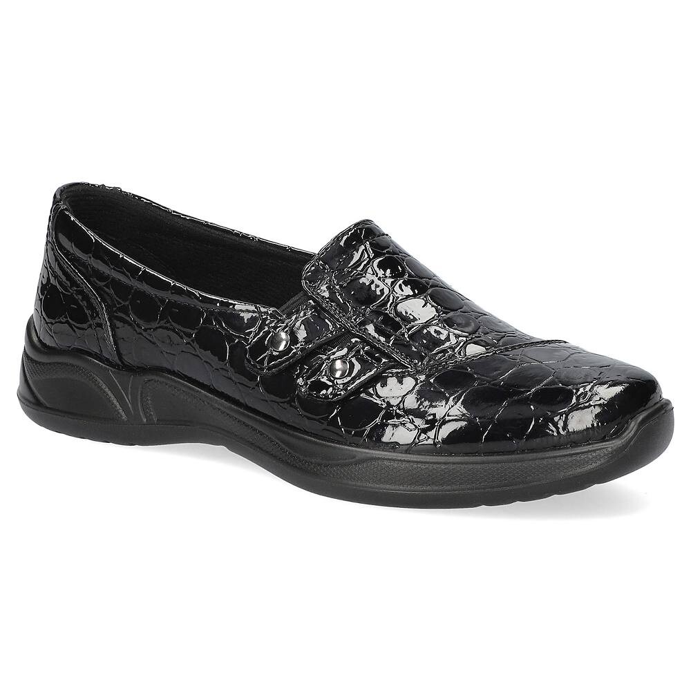 

Женские комфортные туфли без шнуровки Easy Street Tune на плоской подошве, цвет Black Patent Croco