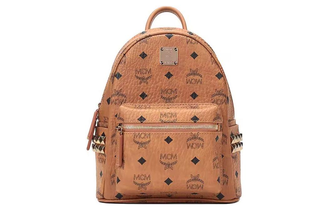 

MCM Мини рюкзак из ламинированного полотна унисекс коричневый коньяк