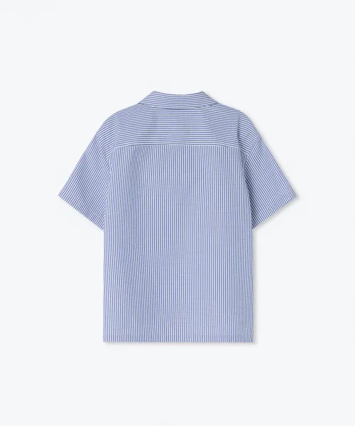 Детская рубашка MUSINSA STANDARD KIDS в полоску с коротким рукавом — фото 3