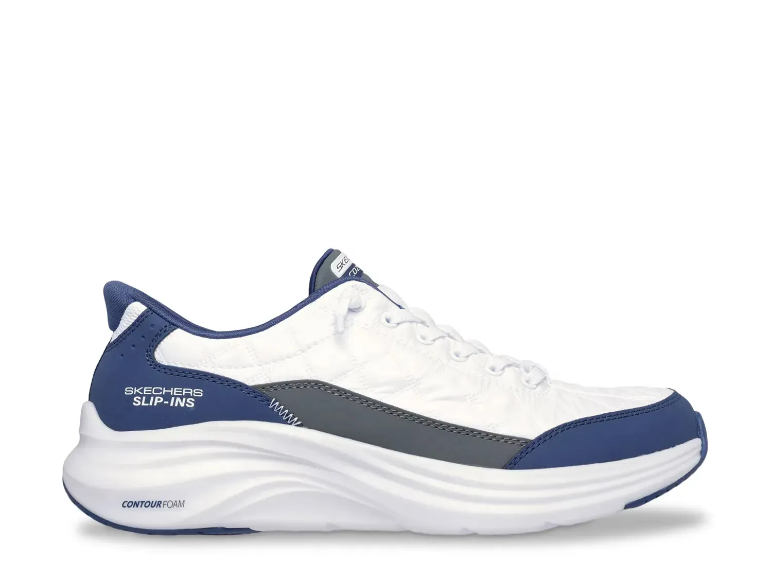 Hands Free Slip-Ins Contour Foam Cozy Fit Слипоны Sneaker - мужские Skechers, White/Navy — фото 3