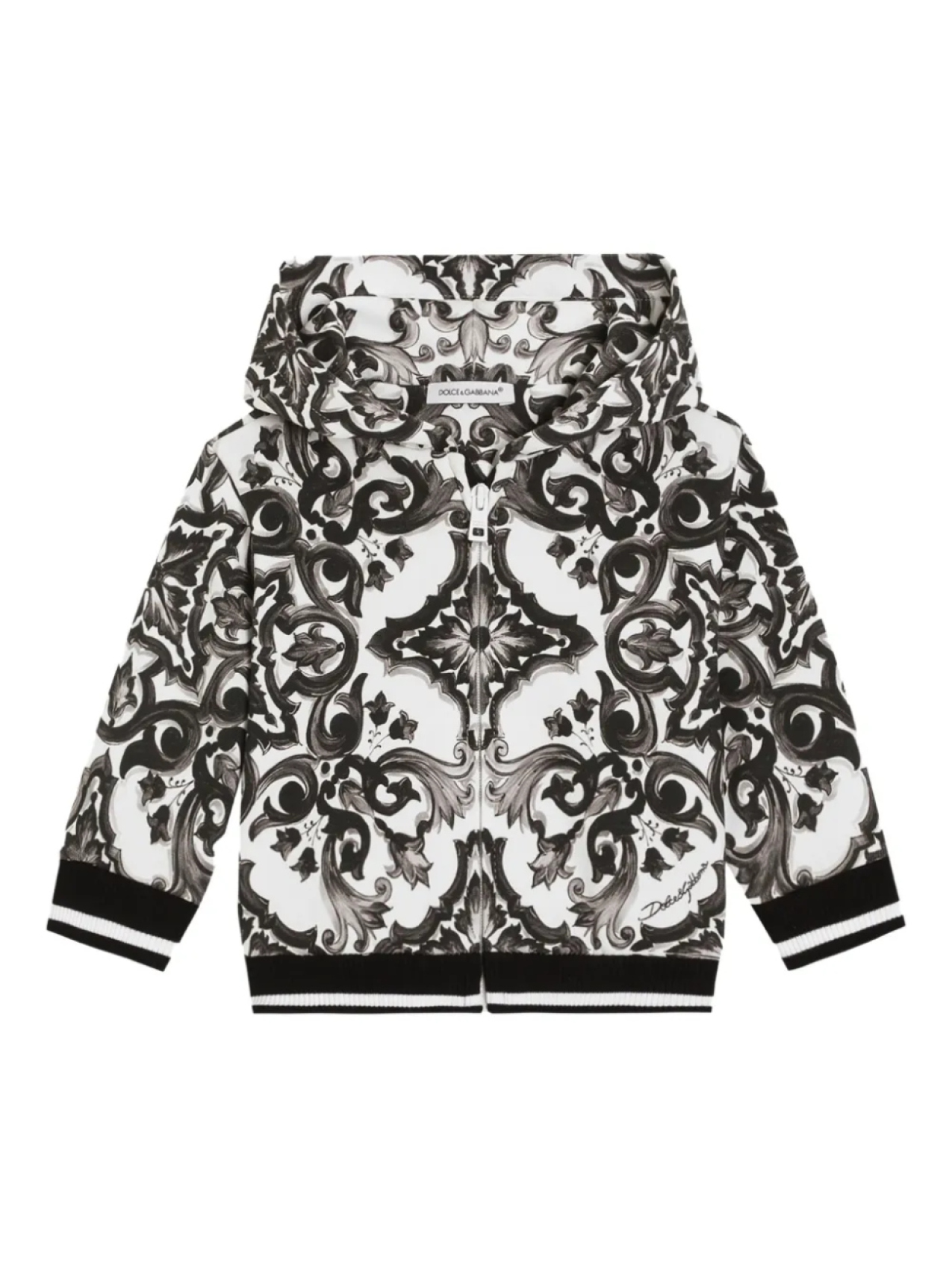 

Dolce & Gabbana Kids худи с принтом Majolica, черный