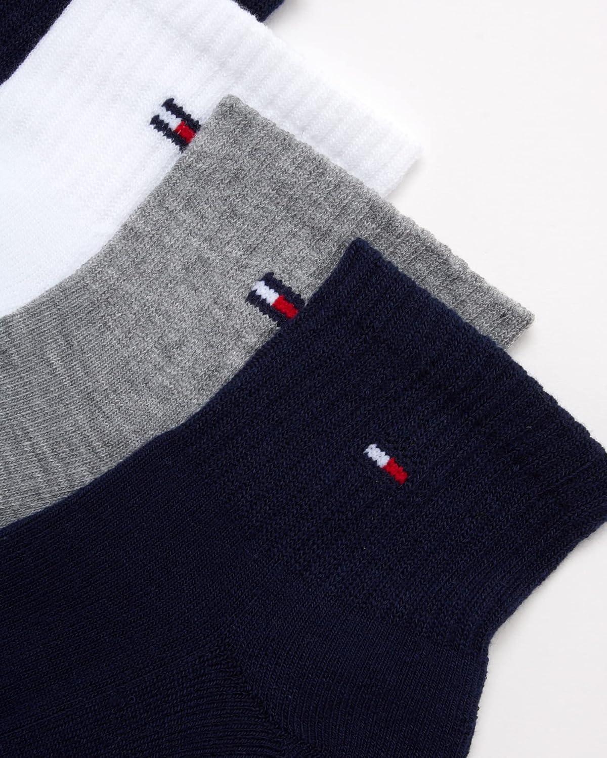 Мужские носки Tommy Hilfiger Quarter - упаковка из 12 пар с поддержкой свода стопы, комфортной амортизацией и спортивным стилем (7-12), Navy Multi — фото 4
