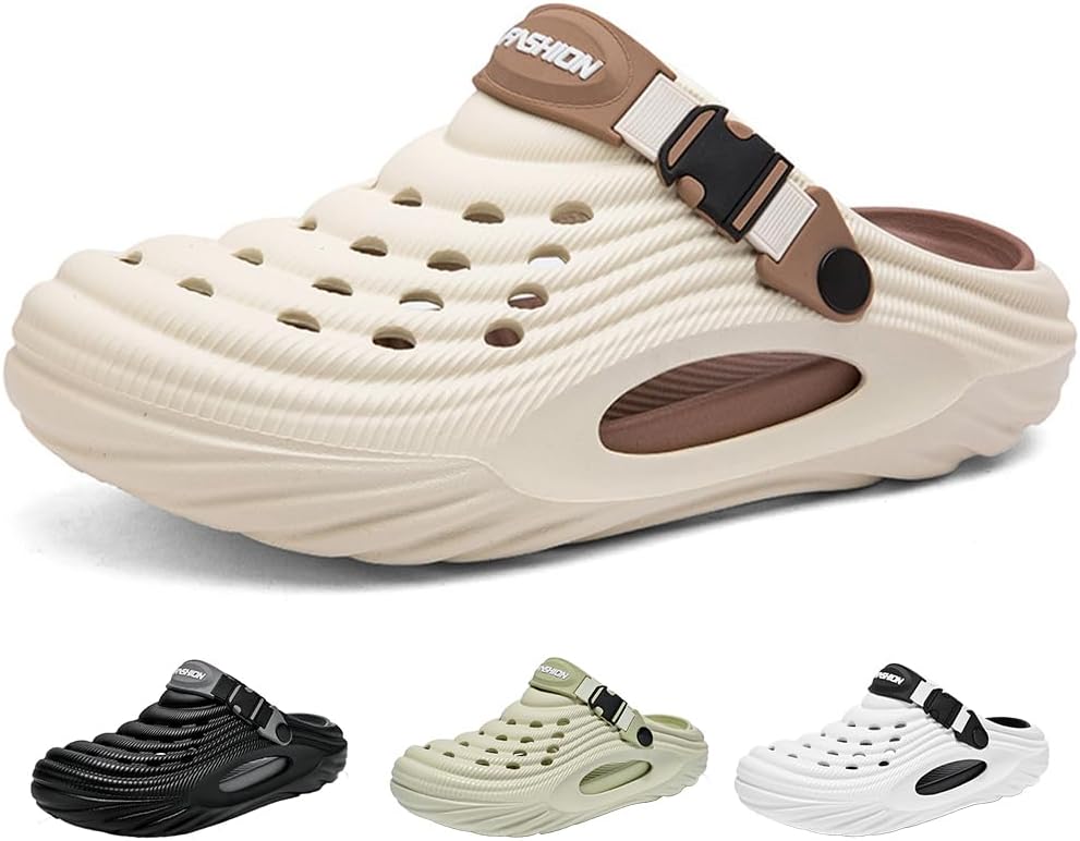 

Летние кроссовки с пеной для мужчин, шлепанцы-подушки, повседневные нескользящие спортивные сандалии, закрытые тапочки для женщин, прогулочная обувь для улицы и дома, пляжные шлепанцы Vioxthak, бежевый