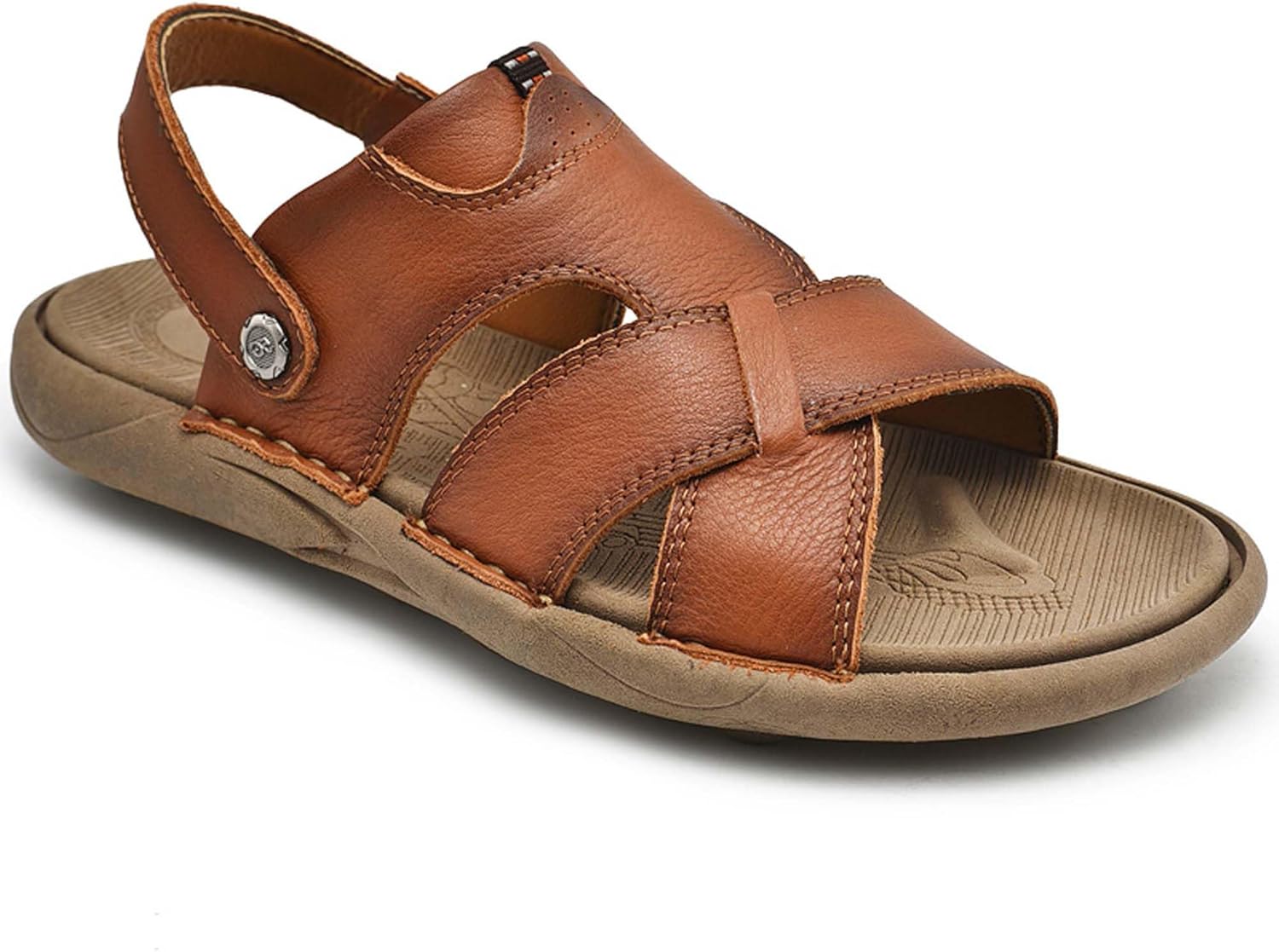 

Мужские кожаные спортивные сандалии, дышащие, мягкие, противоскользящие, износостойкие, пляжные сандалии, летние, легкие, универсальные Generic, коричневый