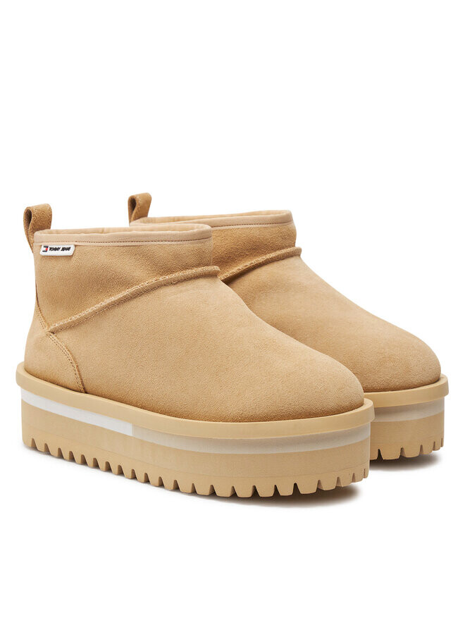 Зимние Ботинки Tommy Jeans Tjw Suede Flatform Boot Wl EN0EN02599, бежевый — фото 2