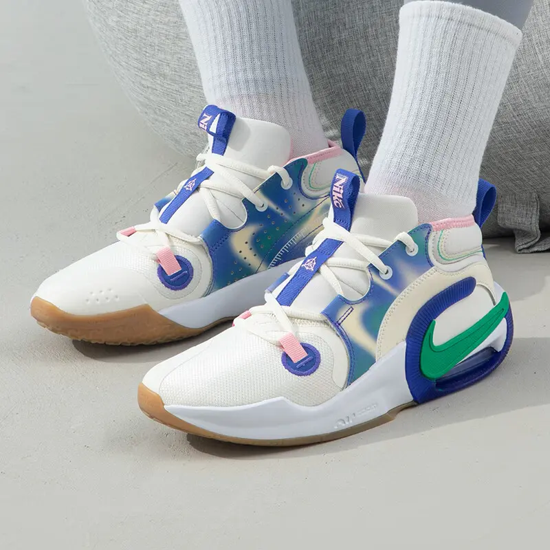 Кроссовер Air Zoom 2 SE GS «Sail Light Ultramarine» Nike, белый/сине-зеленый — фото 4
