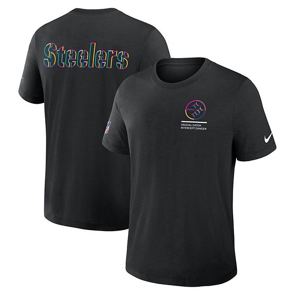 Мужская черная футболка pittsburgh steelers tall 2025 nfl crucial catch tri-blend dri-fit Nike — фото 4
