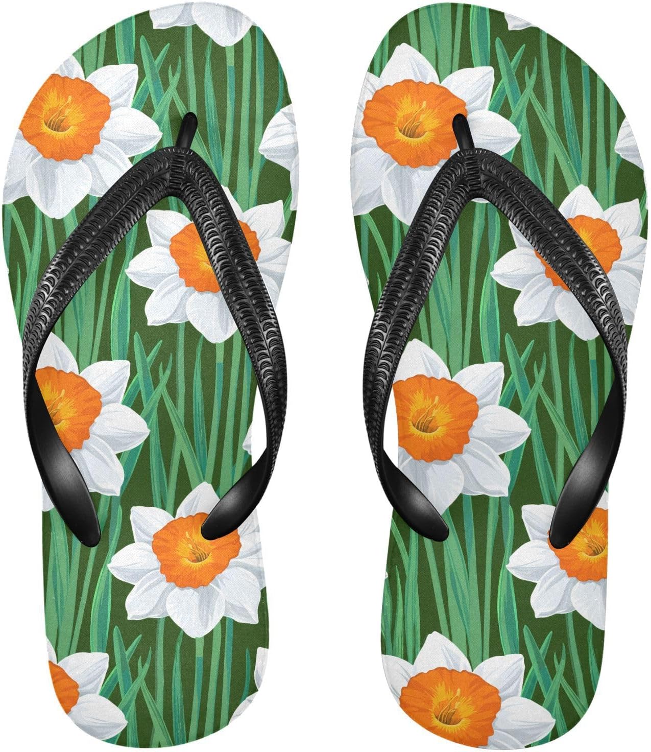 

Сланцы с листьями нарциссов, зеленые цветочные пляжные шлепанцы, резиновые нескользящие летние тапочки для мужчин и женщин Sinestour