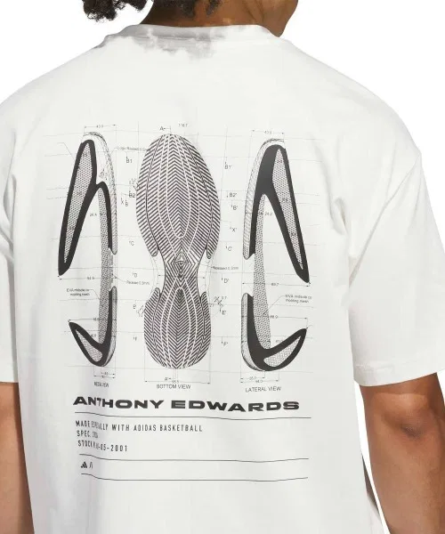 Мужская футболка adidas ANTHONY EDWARDS GFX SCHEMATIC TEE — фото 4