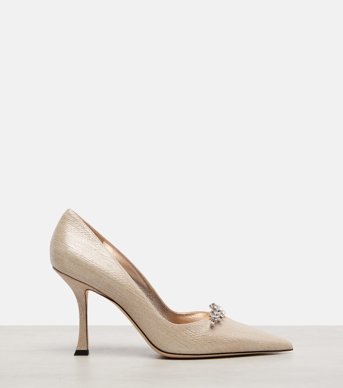 Белинда 90 туфли-лодочки из металлизированной кожи Jimmy Choo, Soft Gold — фото 4