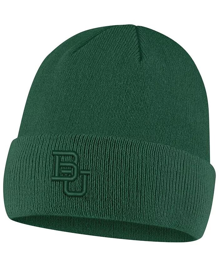

Мужская зеленая вязаная шапка в тон с манжетами Baylor Bears Nike, зеленый