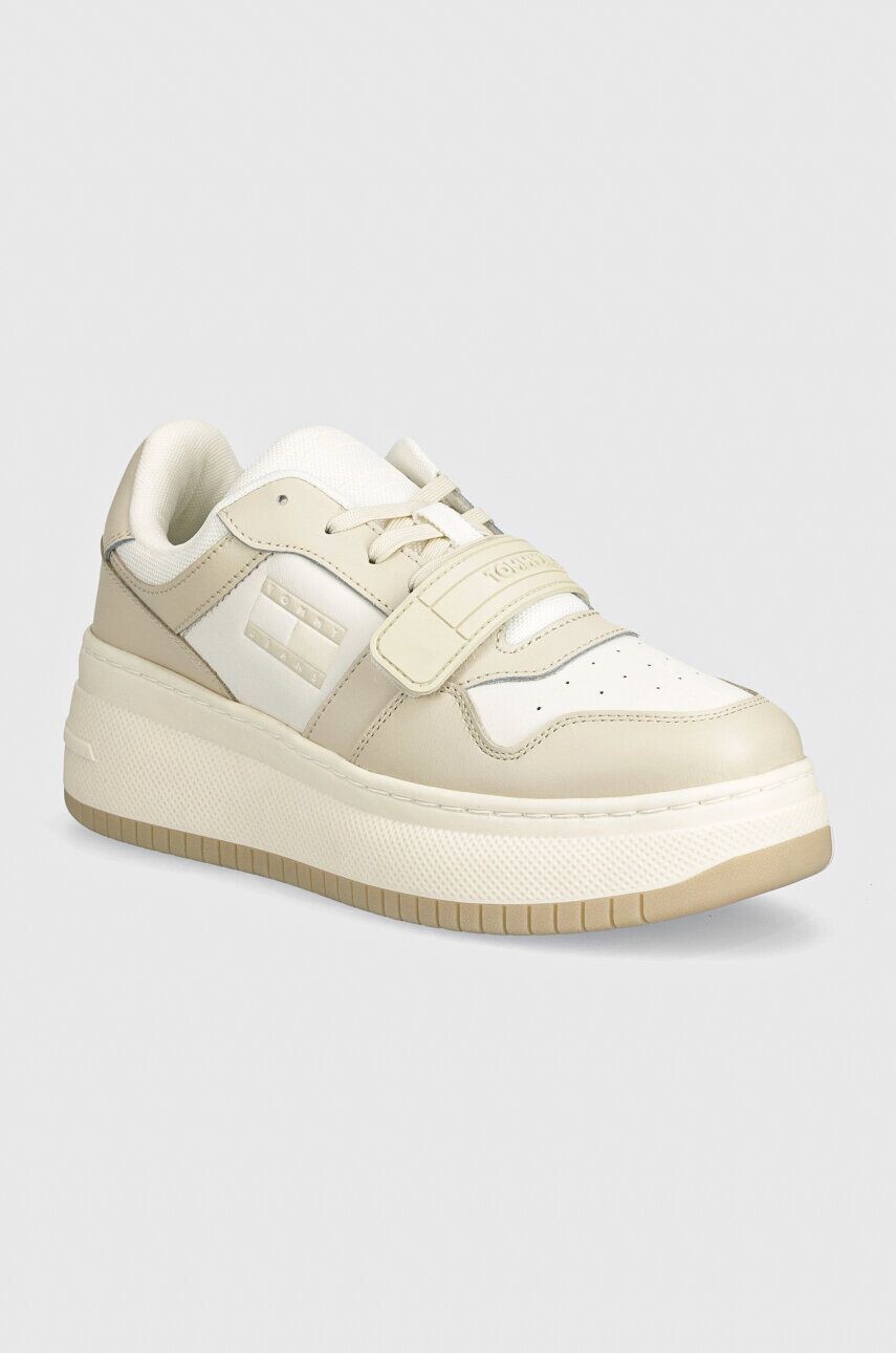 

Кроссовки Tommy Jeans TJW RETRO BASKET FLATFORM VELCRO, бежевый