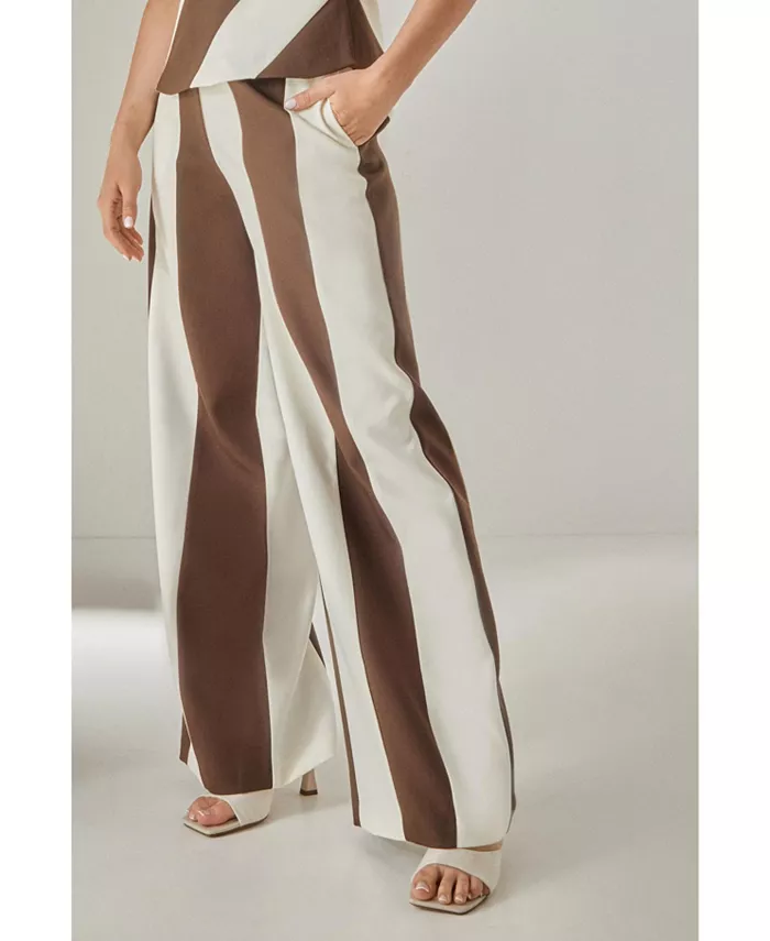 

Женские полосатые брюки свободного кроя Nasty Gal, коричневый