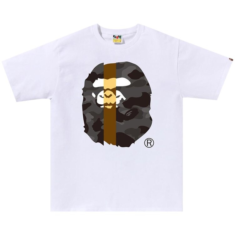 

Футболка BAPE Color Camo Transform Big Ape Head Tee, цвет White/Black