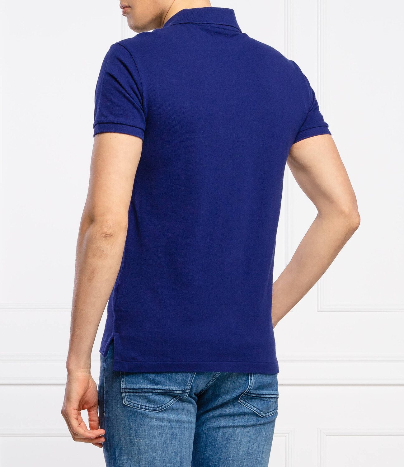 Поло POLO RALPH LAUREN slim fit pique, синий — фото 4