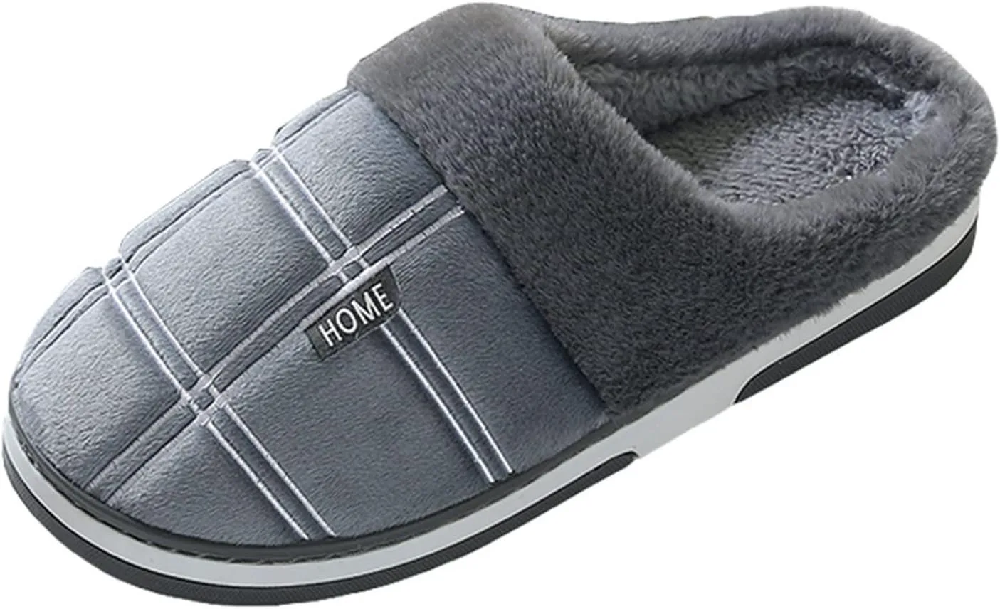 

Мужские домашние тапочки с эффектом памяти, уютные и теплые, с закрытым носком и удобной поддержкой свода стопы Nvtuuer, серый