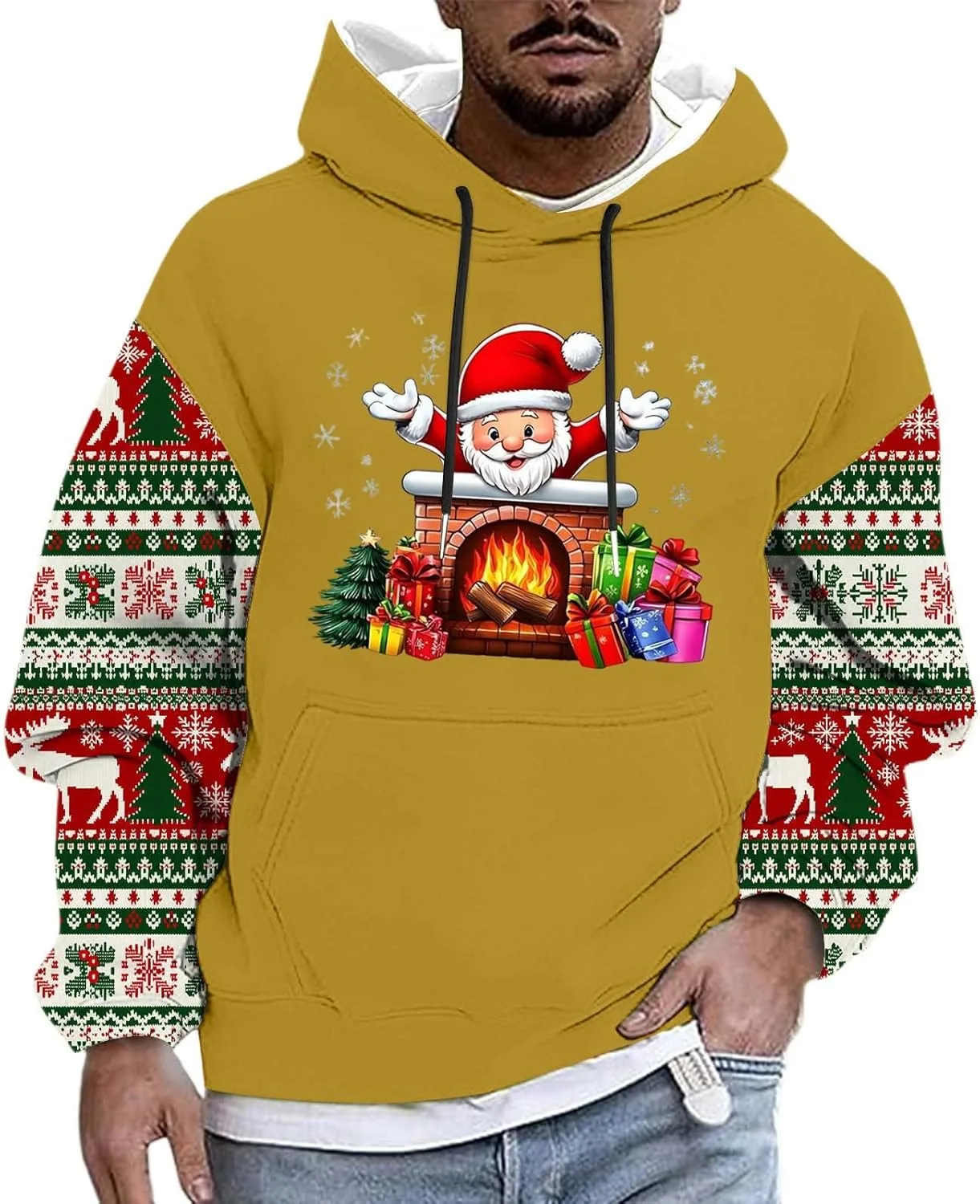 

Толстовка с капюшоном для мужчин с принтом, длинный рукав